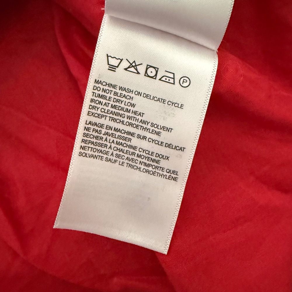 FARM Rio Red Good Vibes Mini Dress M Tropical Bird Linen Blend Resort NWT - Picture 8 of 11